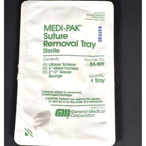 Medi Pak Suture Removal Sterile Tray Littauer Scissor Metal Forceps Unopened VTG